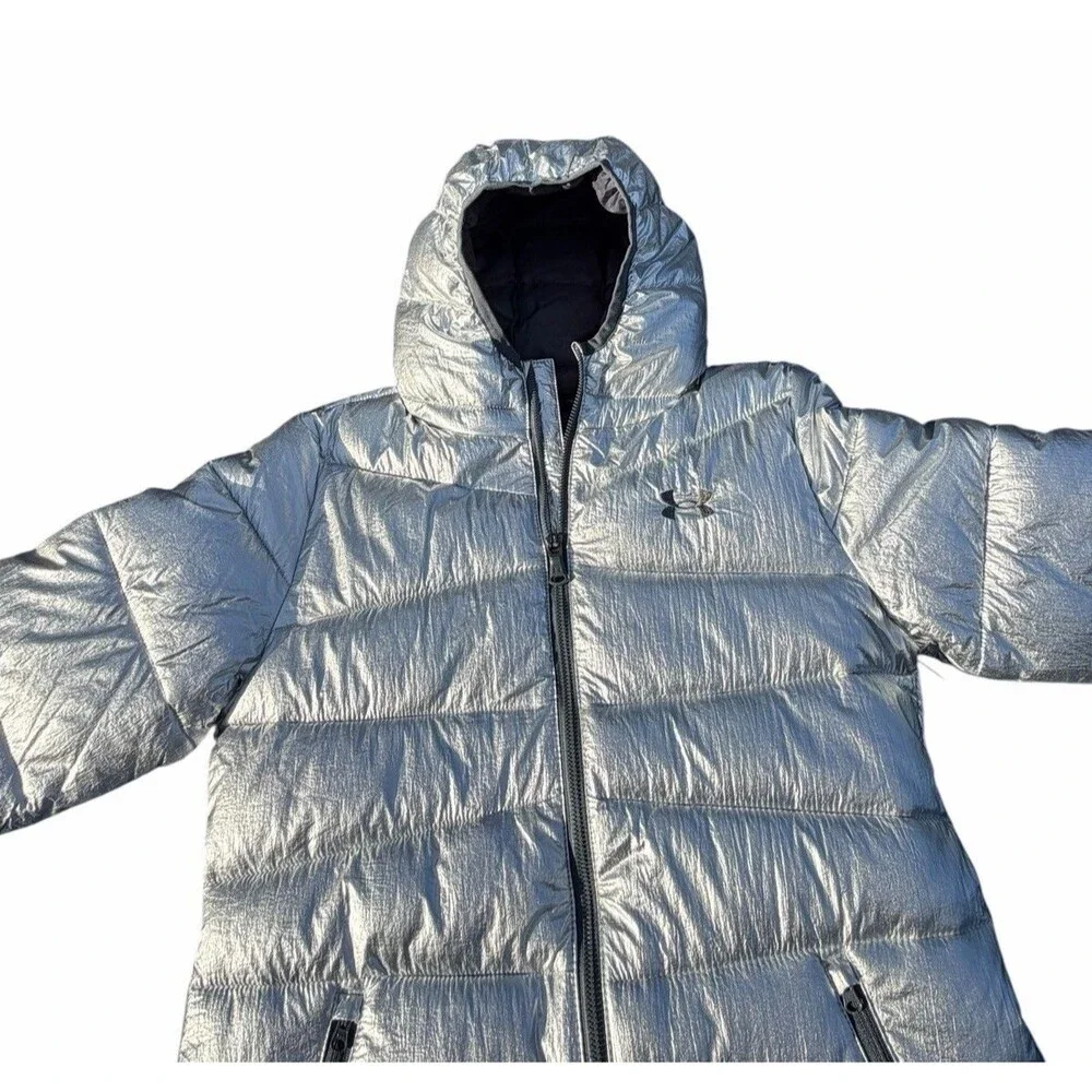 Under Armour Girl's Longer Prime Puffer Jacket Pockets Hood Snow ski winter